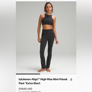 Lululemon Align High Rise Mini Flare Pant 28” Black